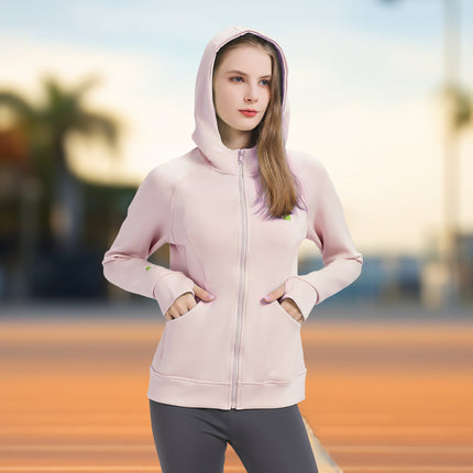 women's pink zipup hoodie