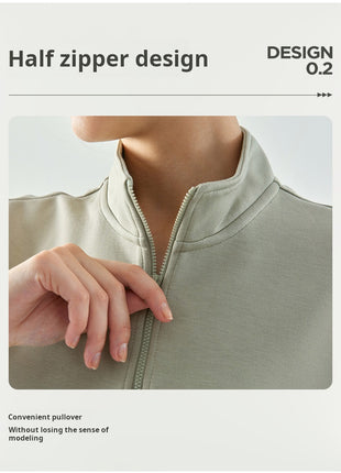 women's half zipper sweatshirt