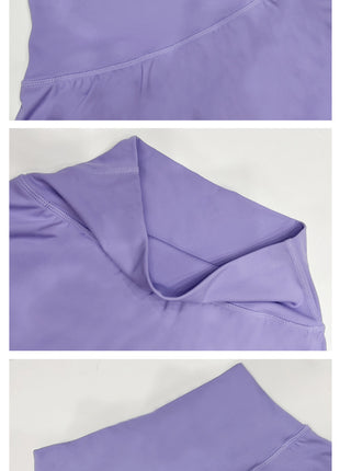 womens high waist tennis skort with wide waistband and built in shorts