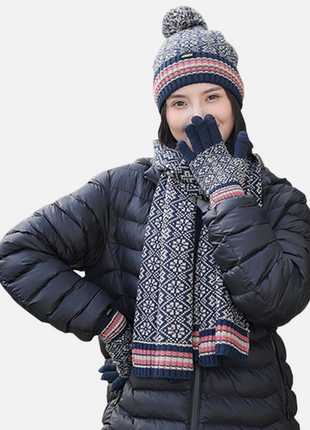 womens knit hat scarf gloves set
