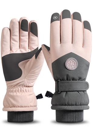 womens pink thermal ski gloves