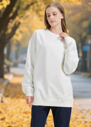 womens plain fleece crewneck pullover