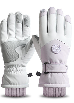 womens purple thermal ski gloves
