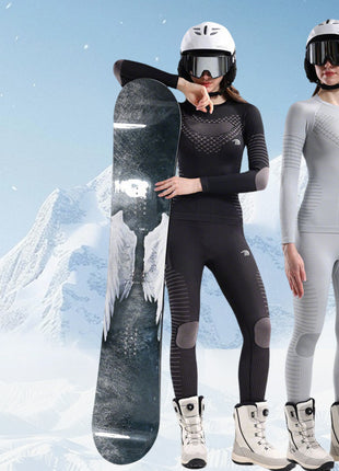 womens seamless ski base layer set