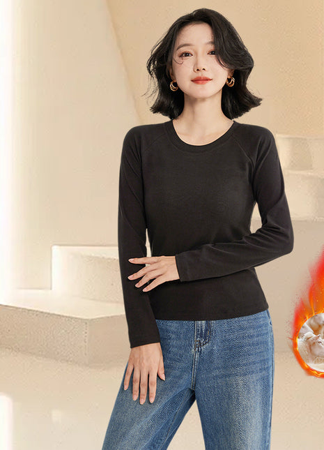 womens silk wool thermal base layer top