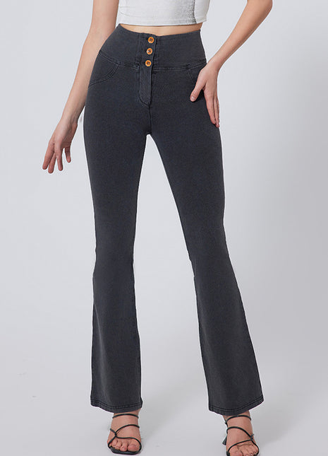 Women's Soot Straight Flare High Waist Jeans