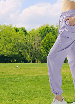 Women's Drawstring Casual Wide Leg Trousers - Sidiou Group
