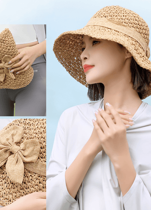 Women's Foldable Straw Sun Hat - Sidiou Group