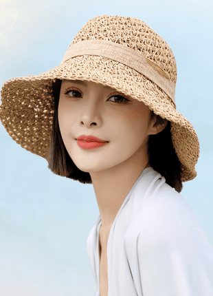 Women's Foldable Straw Sun Hat - Sidiou Group