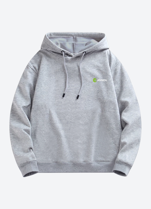 women's grey hooded pullstring sweatshirt