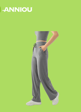 Women's High Waist Drawstring Wide Leg Slim Fit Trousers - Sidiou Group