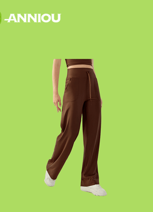 Women's High Waist Drawstring Wide Leg Slim Fit Trousers - Sidiou Group