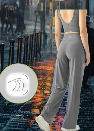 Women's High Waist Drawstring Wide Leg Slim Fit Trousers - Sidiou Group
