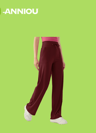Women's High Waist Drawstring Wide Leg Slim Fit Trousers - Sidiou Group
