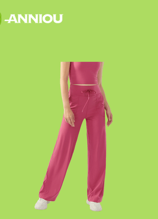Women's High Waist Drawstring Wide Leg Slim Fit Trousers - Sidiou Group