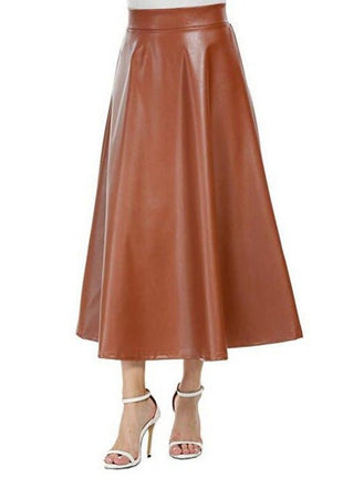 Women's Long PU Leather Skirt - Sidiou Group