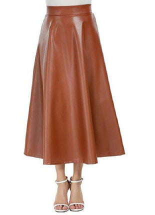 Women's Long PU Leather Skirt - Sidiou Group
