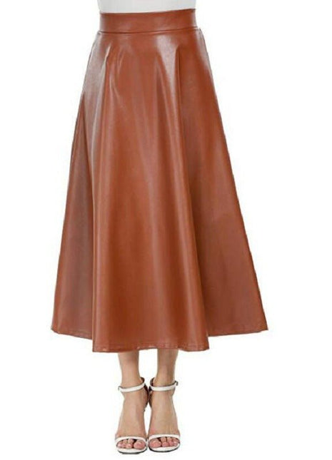 Women's Long PU Leather Skirt - Sidiou Group