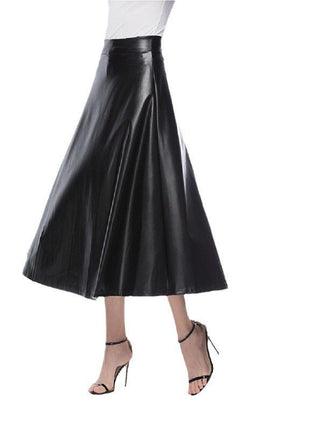 Women's Long PU Leather Skirt - Sidiou Group