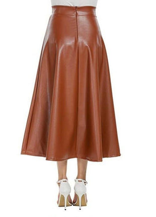 Women's Long PU Leather Skirt - Sidiou Group