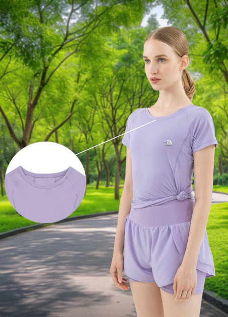 Women's Mesh Stitching Short - sleeved Yoga Sports T-shirt - Sidiou Group