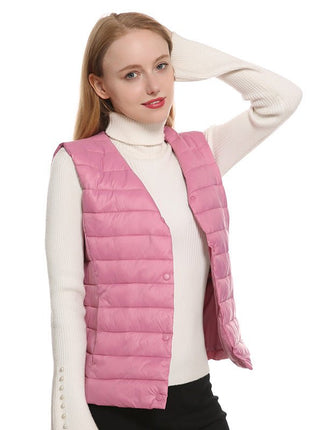 Women's Pink Button Heated Vest - Sidiou Group