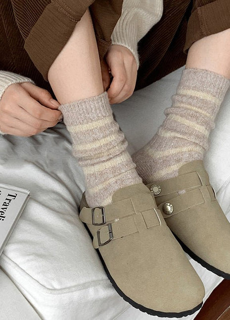 Women's Striped Wool Socks - Sidiou Group