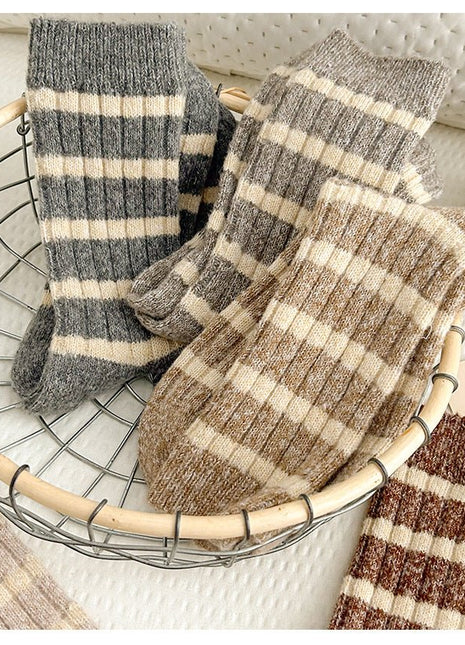Women's Striped Wool Socks - Sidiou Group