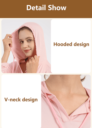 Women's V - Neck Hooded Casual Sweatshirt - Sidiou Group