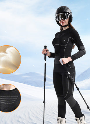 wool fabric ski thermal underwear set