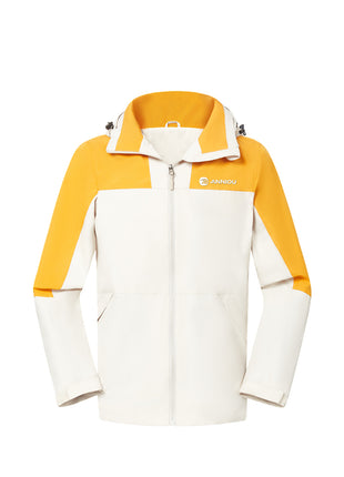 yellow lightweight hooded windbreaker