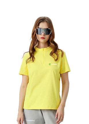 yellow outdoor half zip quick dry t shirt