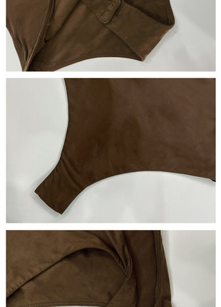 yoga bodysuit snap closure crotch detail