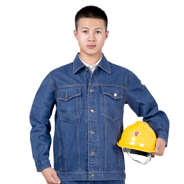 High Quality Engineering Uniform Workwear Denim Wear-Proof Men Overalls Electrician Safety Clothing Custom Mechanic Work Sets