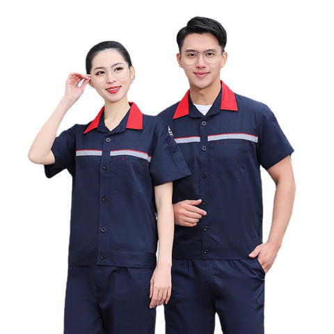 Cheap Price Custom Logo Embroidered Work Shirts Unisex Safety Clothes Work Wear Summer Short Sleeve Breathable Coveralls Workwear Uniforms