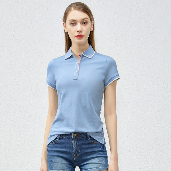 New Collection Best Quality Women's T-shirt Short Sleeve 100% Cotton Polo Neck Golf Sports Top Polo Shirt For Women's