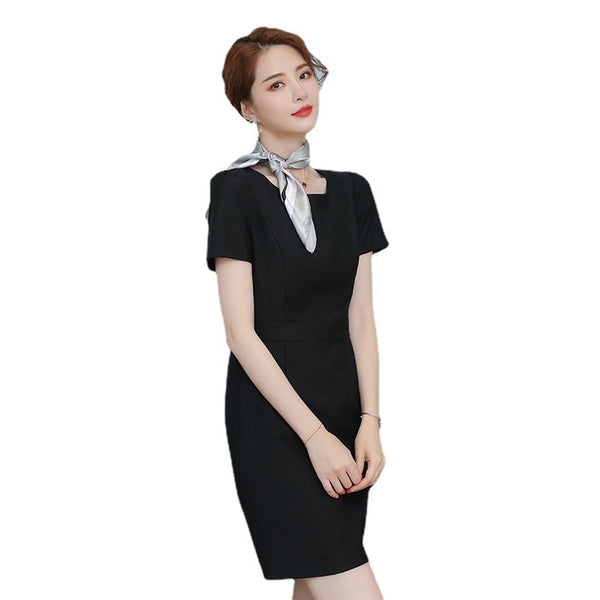 High Quality Workwear Supplier Summer Short Sleeve Office Professional Wear Women Dress Uniform With Custom Design Logo And Size