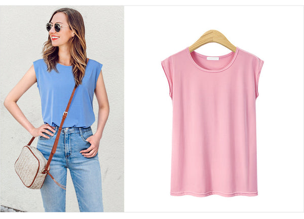 Sidiou Group Wholesale Personalised Sleeveless Round Neck Vest Women's T-shirt Casual Plain Plus Size T-shirt Tops