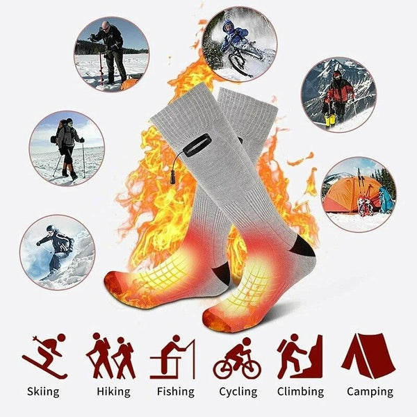 Sidiou Group Anniou 3 Levels Adjustable Electric Heated Socks Warmer Socks Rechargeable Battery For Women Men Winter Outdoor Skiing Cycling Sport