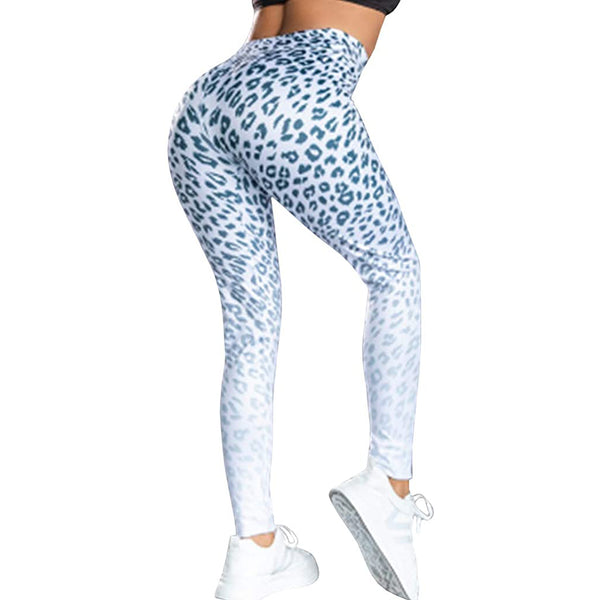 Sidiou Group Anniou High Waist Leopard Print Women Sports Leggins Push Up Fitness Yoga Pants Elastic Gym Training Workout Tights Running Trousers