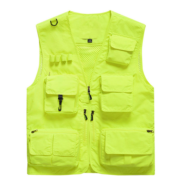 Sidiou Group Anniou Mens Outdoor Breathable Quick Dry Multi Pocket Vest Summer Mesh Fishing Vest Camping Hunting Waistcoat Photography Gilet