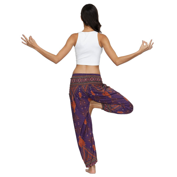 Sidiou Group Anniou Womens Loose Yoga Pants Floral Print Wide Leg Trousers Long Stretch Pants Loose Trousers Sweatpants Harlan Pants