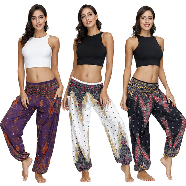 Sidiou Group Anniou Womens Loose Yoga Pants Floral Print Wide Leg Trousers Long Stretch Pants Loose Trousers Sweatpants Harlan Pants