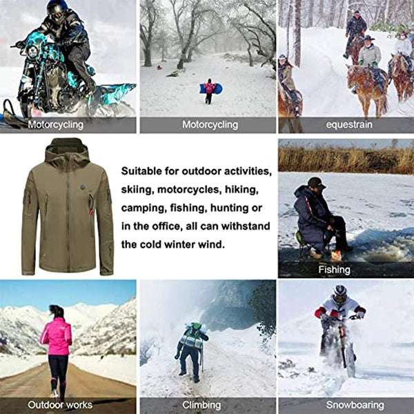 Sidiou Group Anniou Electric Heated Ski Jacket Men Women USB Heating Coat Waterproof Trekking Hiking Softshell Jacket  (Not Included Power Bank)