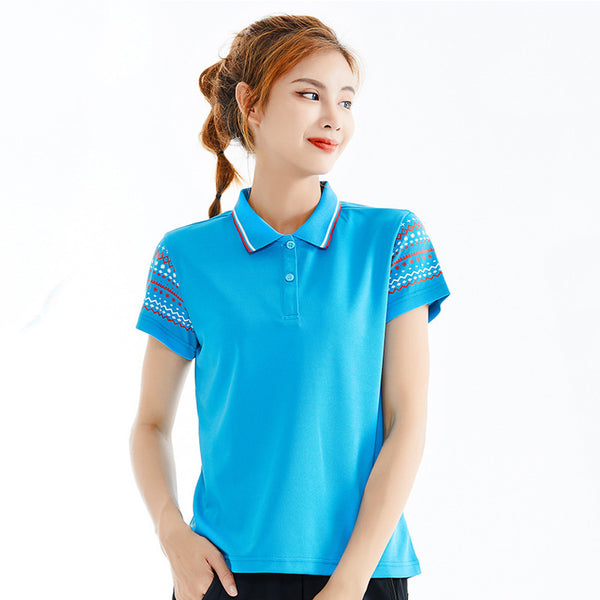 Wholesale Cheap Quick-Drying Breathable Polo Shirt Short-Sleeved T-Shirt Women's Sports Running Fitness Tops