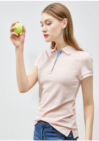New Collection Best Quality Women's T-shirt Short Sleeve 100% Cotton Polo Neck Golf Sports Top Polo Shirt For Women's