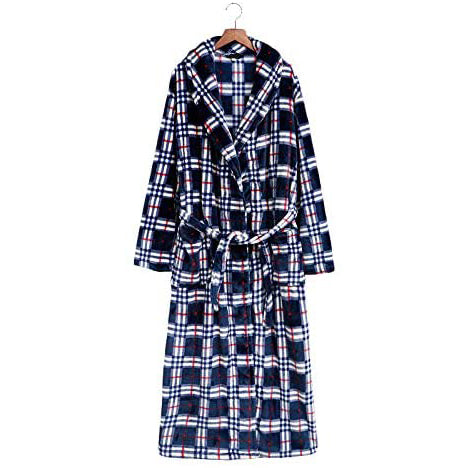 Sidiou Group Anniou Men and Women Dressing Gown Length Robe Winter Warm Bathrobe Soft Gown Night Robe Homewear Nightgown