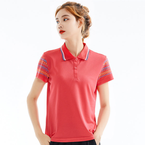 Wholesale Cheap Quick-Drying Breathable Polo Shirt Short-Sleeved T-Shirt Women's Sports Running Fitness Tops