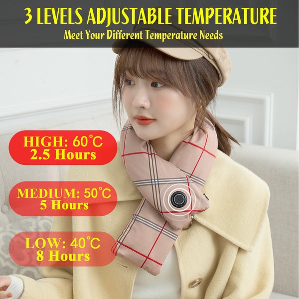 Sidiou Group Anniou USB Heated Scarf Rechargeable 3.7V 2000mAh Battery Electric Heating Scarf Winter Warm Neck Wrap for Women Men Kids