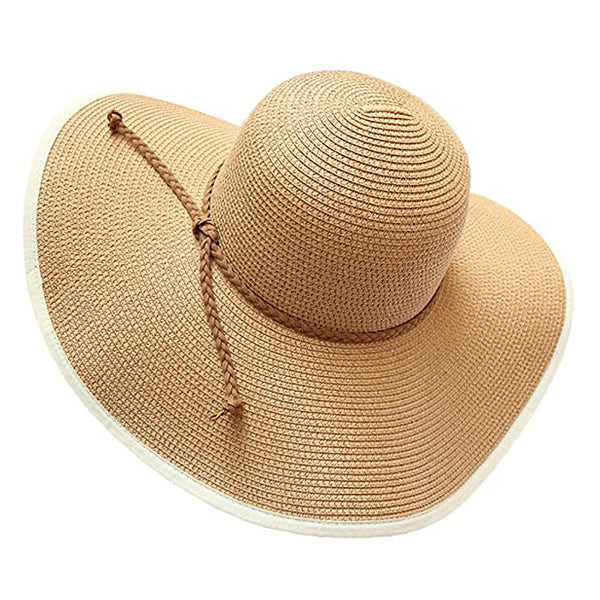Sidiou Group Anniou Ladies Summer Folding Straw Hats Wide Brim Large Fedora Floppy Beach Sun Hat For Women